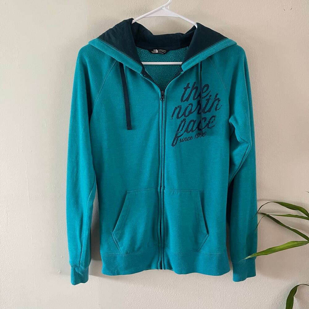 The North Face Hoodie Womens Small Flamenco Blue Full Zip Fleece Jacket NF0A2SW5
